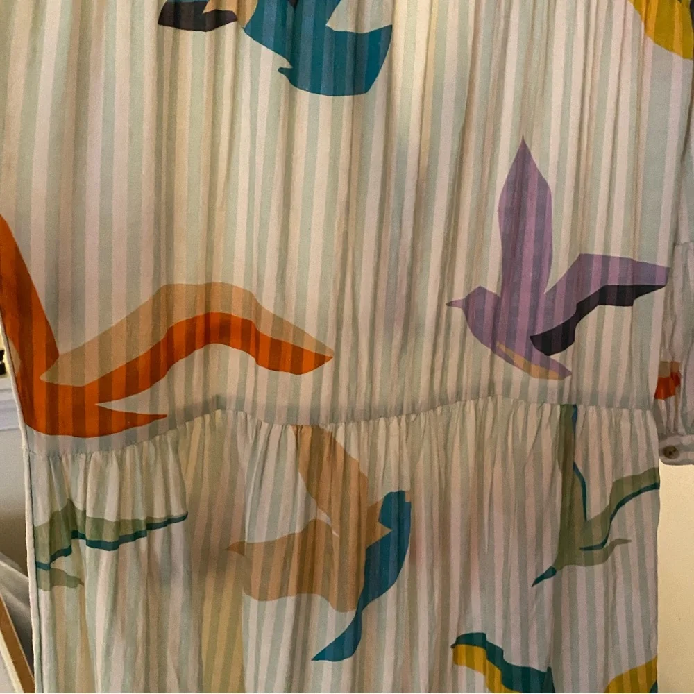 Anthropologie | Celandine | Carolita Printed Tiered Shirt Dress | Green | XSP - Picture 11 of 15